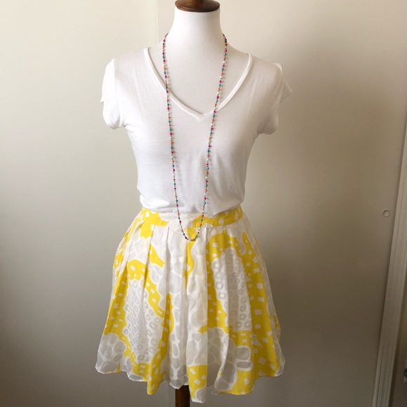 Kimchy & Blue Yellow & White Ruffle Skirt Sz 2 - Picture 1 of 6